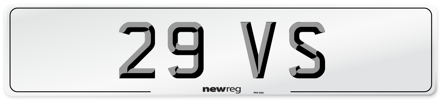 29 VS Number Plate from New Reg